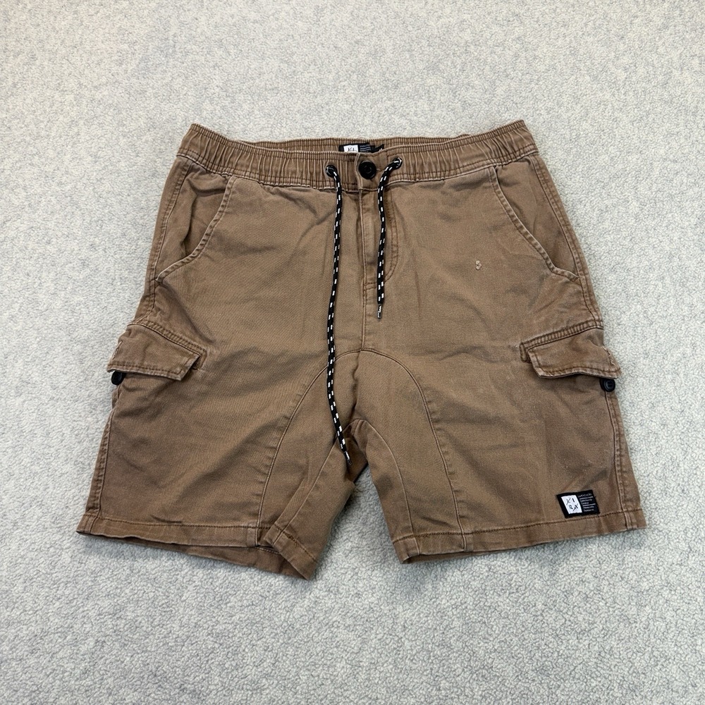 CRTV LSC Men's Small Brown Cargo Shorts Drawstring Utility Streetwear